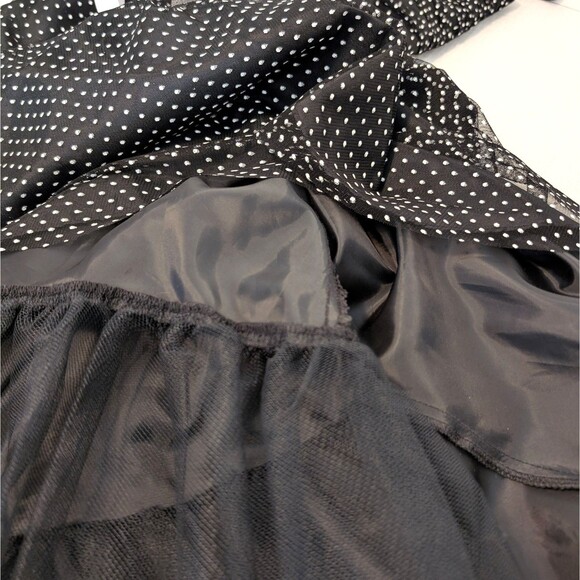 Onyx Nite Size 8 A-line Full Circle Midi 50s Dress Black White Polka Dot Prom - Picture 10 of 11